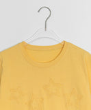 Harletter Star Embroidered Crop Short Sleeve Tee