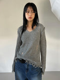 VINTAGE DAMAGE V-NECK KNIT