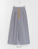 Gyudi Summer Check Banding Wide Pants