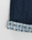 Hilet Ribbon Roll-up Denim Wide Pants