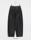 Henra Nonfade Stitch Wide Raw Edge Denim Pants