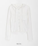 Hellami snap button cropped hoodie