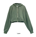 PIGMENT CROP HOODIE ZIP-UP