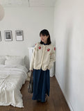 Gella flower embroidery knit cardigan