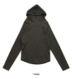 OPEN SHOULDER WAFFLE HOODIE