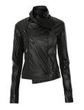 Asymmetrical Biker Leather Jacket