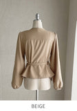 Deca Peplum Trench Jacket Blouse (Belt Set)