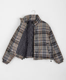 Hasen check short padded jumper