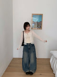 Domen See-through Ribbon Bolero Cardigan