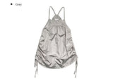 Alter Nylon Shirring Layered One Piece