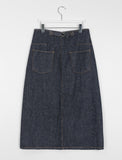 Enkel Bokashi Bijo Denim Long Skirt