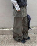 Volant Nylon Cargo Skirt Pants