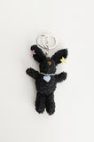 Euro Flower Pin Heart Rabbit Keyring