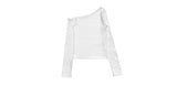 Irene one-shoulder muffler t-shirt set
