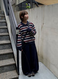 Tuttonly Button Stripe Collar Knit