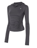 Hooded High Neck Long Sleeve