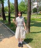 Totree Summer Stripe Collar Short-Sleeved Knit