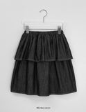 Gyubol Denim Banding Tiered Skirt
