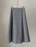 Witel Hound Check Back Banding Flare Skirt