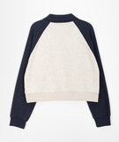 Henbo color matching half-zip crop sweatshirt