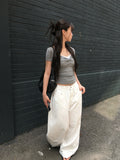 Aloh Summer Back Pocket Cotton Wide Pants