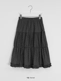 Hihot Dot Frill Tiered Nylon Skirt