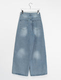 Hamens Washing Denim Wide Pants