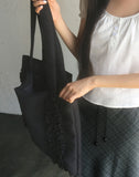 Yuan Frill Square Big Shoulder Bag