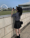 Sou pleats mini skirt