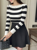 Sophia Stripe Boat Neck Knit