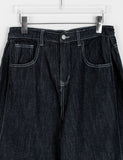 Heine Side Pintuck Stitch Wide Denim Pants
