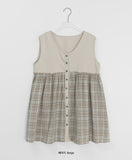 Gontz Layered Check Sleeveless Blouse One Piece
