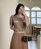 Demont Color Matching Tweed Puff Knit