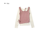 Ribo Cut Out Bustier T-shirt Set
