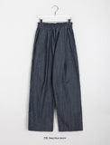 Ekiro banding pin tuck denim pants