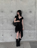 Shuri Puff Lace Short Sleeve Blouse