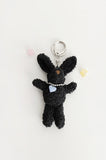 Euro Flower Pin Heart Rabbit Keyring
