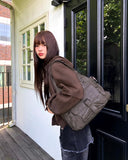 Shishu Pocket Buckle Leather Shoulder Crossbody Bag