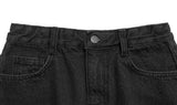 Rown black midi denim skirt