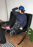 (Brushed) LAYERED CHECK UNBALANCE SKIRT