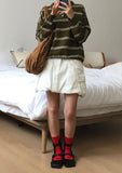 STRIPED COLLAR KNIT