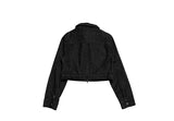 Dobby Black Denim Crop Jacket
