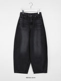 Dokoi Black Blue Damage Balloon Wide Denim Pants