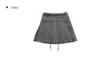 Catty strap pleats mini skirt