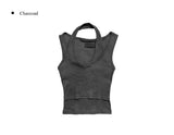 Jet Halterneck Layered Ribbed Sleeveless