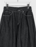 Henra Nonfade Stitch Wide Raw Edge Denim Pants
