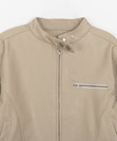 Hepo non-collar cropped leather jumper