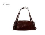 Search Leather Vintage Eyelet Buckle Shoulder Bag