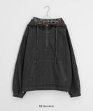 Torain Check Denim Hood Anorak Sweatshirt