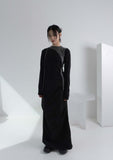 SHIRRING SLIT LONG SK